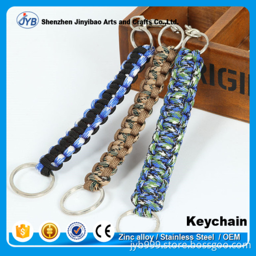 various colors customized size rope key ring strong outdoor parachute cord keychain